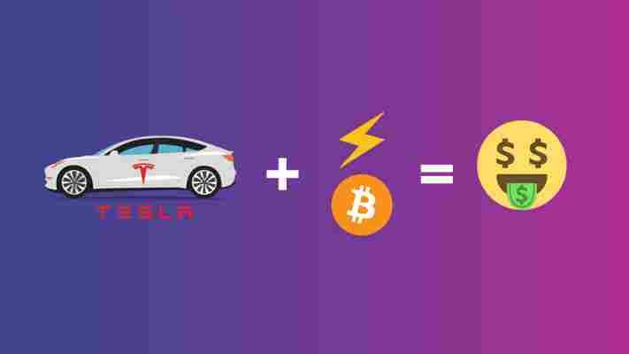 A clever Tesla owner is using his Model S to mine cryptocurrency for free